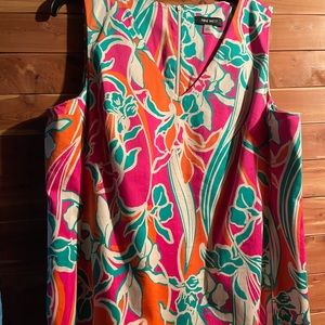 Multi color V neck Sheath Dress